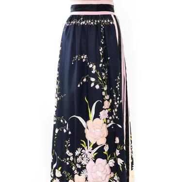 Floral Applique Embellished Maxi Skirt