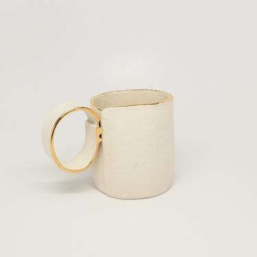 Double Espresso, Lungo Cup Porcelain and Gold, 6oz 