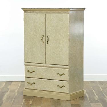 Good Companies Neoclassical Marble-Look Tv Cabinet