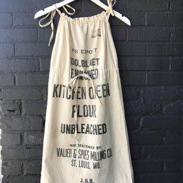 VINTAGE 1940s/50s Feedsack Flour Sack Stretch Dress Adorable 