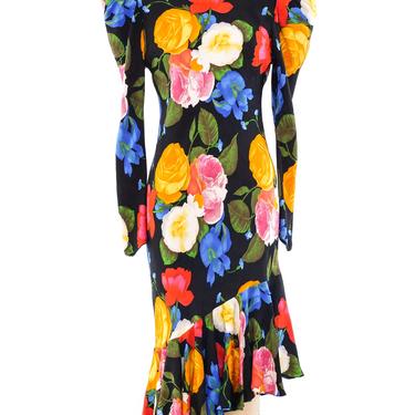 Judy Hornby Dark Floral Ruffle Dress