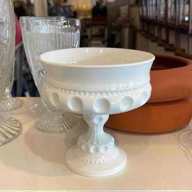Vintage White Pedestal Dish