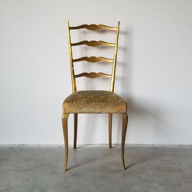 Italian Giltwood Ladder Back Accent - Desk Chair by MIAMIVINTAGEDECOR