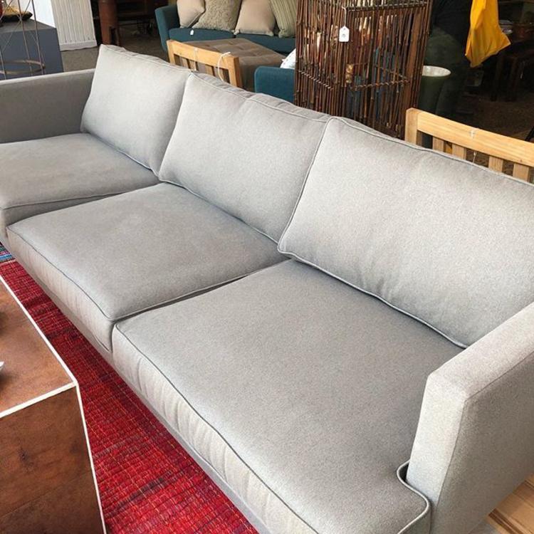                   8-foot gray sofa