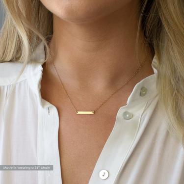 Name Necklace, Small Bar Necklace, Mom Necklace, Delicate Layering Necklace, Minimal Bar Necklace, Thin Bar Necklace, Gift for Her 
