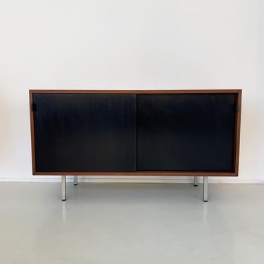 1964 Walnut and Black Lacquer Florence Knoll Credenza