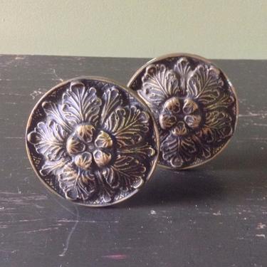 Pair of Vintage Cast Brass Drapery or Curtain Tiebacks by TheCommunityForklift