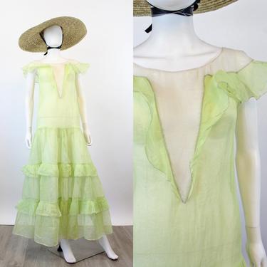 1920s 1930s MINT ORGANDY gown dress xs | new spring 