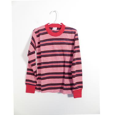 Vintage 60s Kids Deadstock Longsleeve Striped Tshirt Size 6-7 