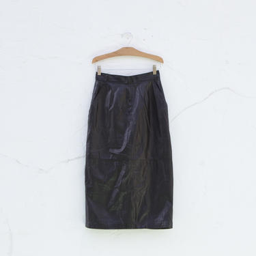 vintage | 80's long leather skirt | high waist | 26.5&amp;quot; waist 