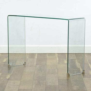 Modernist Waterfall Glass Console Table