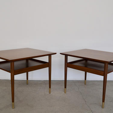 Pair of Gorgeous 1950's Mid-century Modern End Tables Professionally Refinished! 