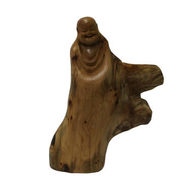 Chinese Cypress Wood Carved Irregular Shape Happy Buddha Statue cs5562E 