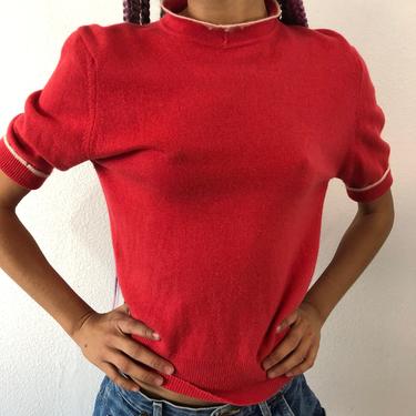 Vintage Wondamere Raspberry Wool Rockabilly Sweater 