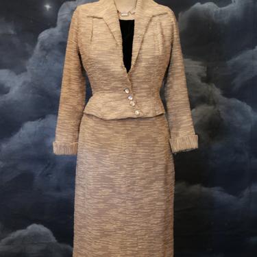 Vintage 1950s Designer Lilli Ann 2 Piece Jacket &amp; Skirt Suit Set - Size Small 