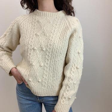 vintage cable knit wool sweater 