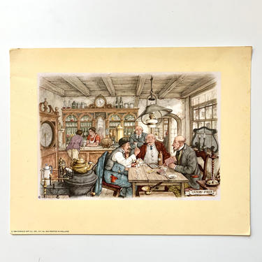 Bar Scene Print by Dutch Artist Anton Pieck 