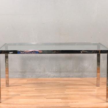 Chrome &amp; Glass Dining Table – ONLINE ONLY