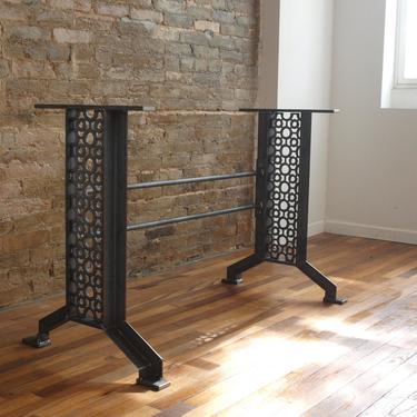 Elegant French Industrial Iron table desk base by CamposIronWorks