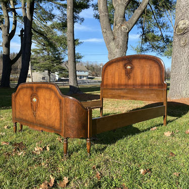 NEW - 1930's Vintage Full Size Headboard, Curved Footboard, Antique Bed Frame, Farmhouse Bedroom 