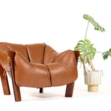 Mid Century Brazilian Modernist Lounge by Percival Lafer — Model MP-211 — Leather + Rosewood 