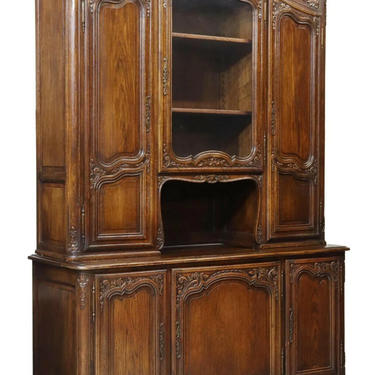 Antique Sideboard, Cabinet, French Provincial, Carved Oak, Shelves, 1800's!!