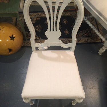 Up-cycled Dining Chair- Re Upholstered with Organic Cotton by TheMarketHouse