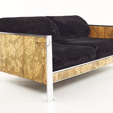 Adrian Pearsall for Craft Associates Mid Century Cork and Chrome Settee - mcm 