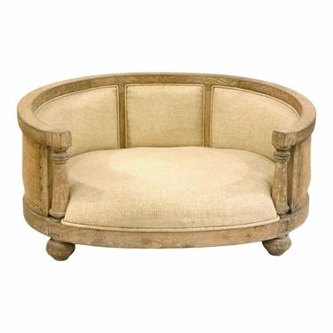 French Style Linen Dog Bed