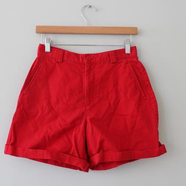 Vintage Dockers High Waisted Red Cotton Shorts Women's Size XS 