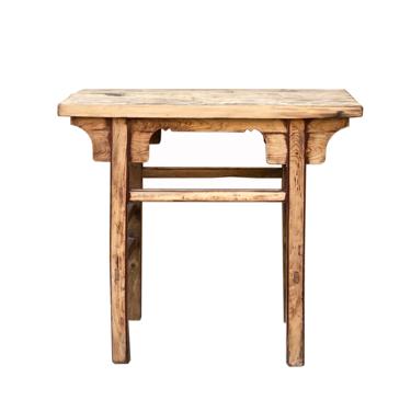 Chinese Rustic Rough Wood Distressed Console Altar Side Table cs7199E 