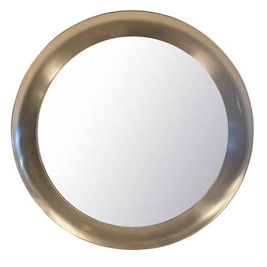 Mirror in Brushed Silver Metal Frame, Mid-Century, France
