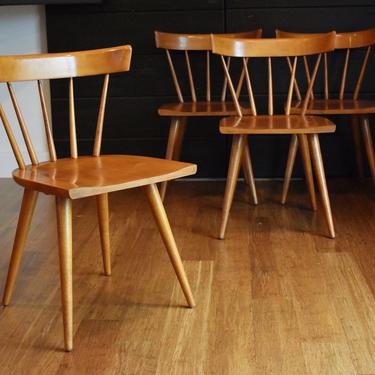 Four vintage Paul Mccobb Planner Group dining chairs 