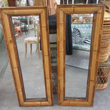 Pair of Skinny Bamboo Mirrors