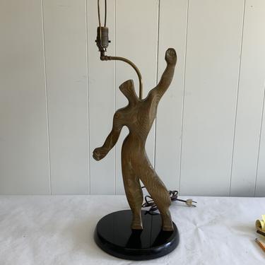 Mid Century Yasha Heifetz wooden figure lamp