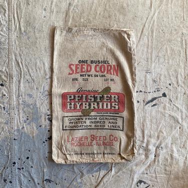 Vintage Pfister Hybrids Seed Sack Lazier Seed Co Rochelle Il 
