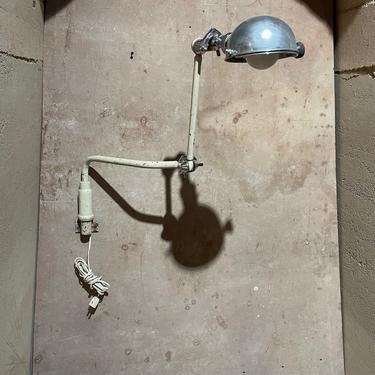 Vintage Bronze Medical Wall Sconce Adjustable Light Industrial Dental Lamp 1930s 