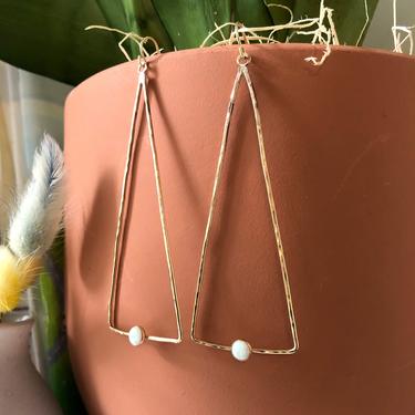 Big Open Triangle Dangles with Single Opals 