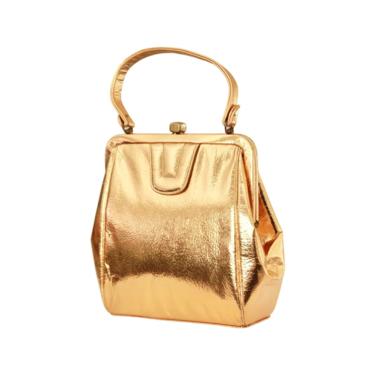 1960s Gold Lame Handbag - Vintage Gold Handbag - 1960s Gold Purse - Vintage Gold Top Handle Bag - Vintage Gold Lame Purse - 50s Gold Purse 