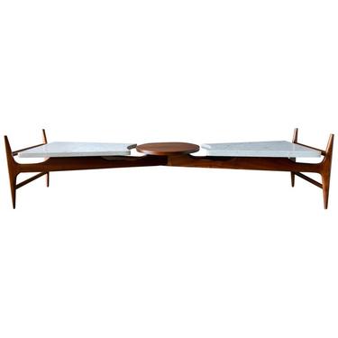Walnut and Terrazzo Floating Bowtie Coffee Table by Harvey Probber, circa 1955