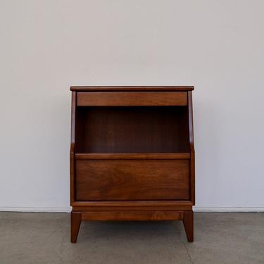 Gorgeous 1940's Mid-century Modern Solid Cherry Nightstand Professionally Refinished in Walnut! 