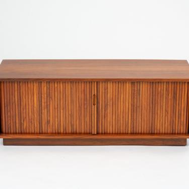 Tambour Door Low Credenza or Record Cabinet by Glenn of California