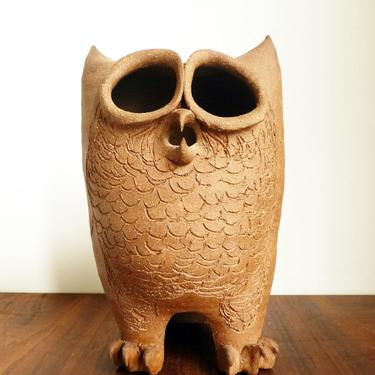 Rare David W. Laughlin Large Ceramic Studio Pottery Mid Century Abstract Owl Sculptural Object Lantern 