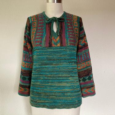 1970s Space dyed bell sleeve pullover sweater 