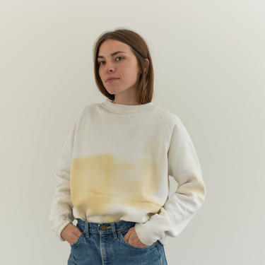Vintage White Raglan Sweatshirt | Painter Sweat | Stained Worn in |  M | 