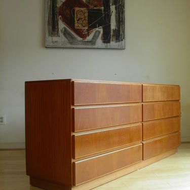Danish Modern Teak 8 Drawer Dresser Credenza From Komfort - Near MINT