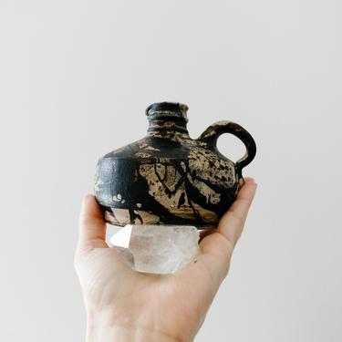 Tiny Mid Century Studio Pottery Handled Vase // Handmade in Germany 
