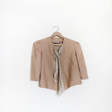 Cropped Femme 80s Tie Blouse 