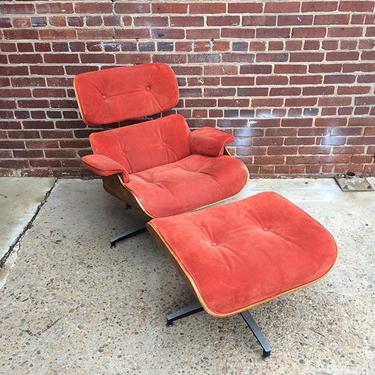 Eames style lounge chair and ottoman