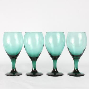 Libbey, Libbey Glassware, Wine Glassware, Vintage Wine Glassware, Wine Glasses, Green Glassware, Green Glasses, Vintage Glassware, Set of 4 